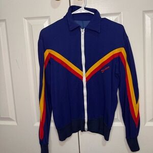 Vintage Converse Track Jacket Blue Retro Chevron Zip Up Sporty Streetwear 70/80s